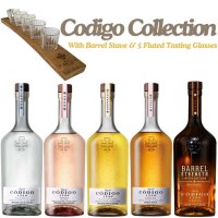 Image of Codigo Collection With Barrel Stave & 5 Fluted Tasting Glasses